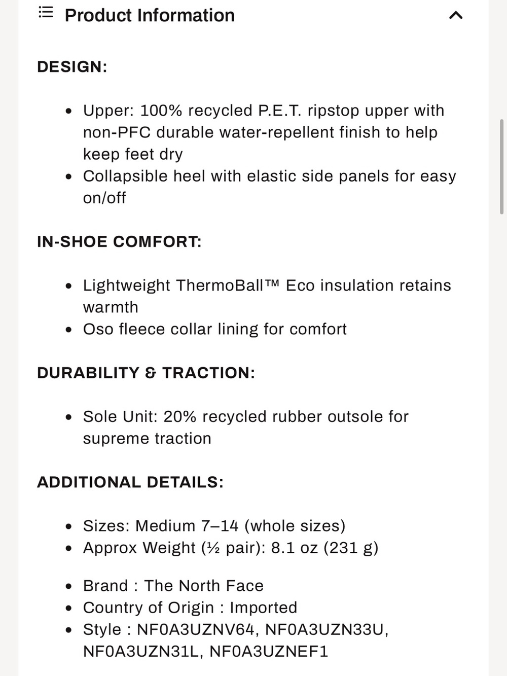 The North Face Men’s ThermoBall Traction Mule V Slippers - Picture 2 of 5